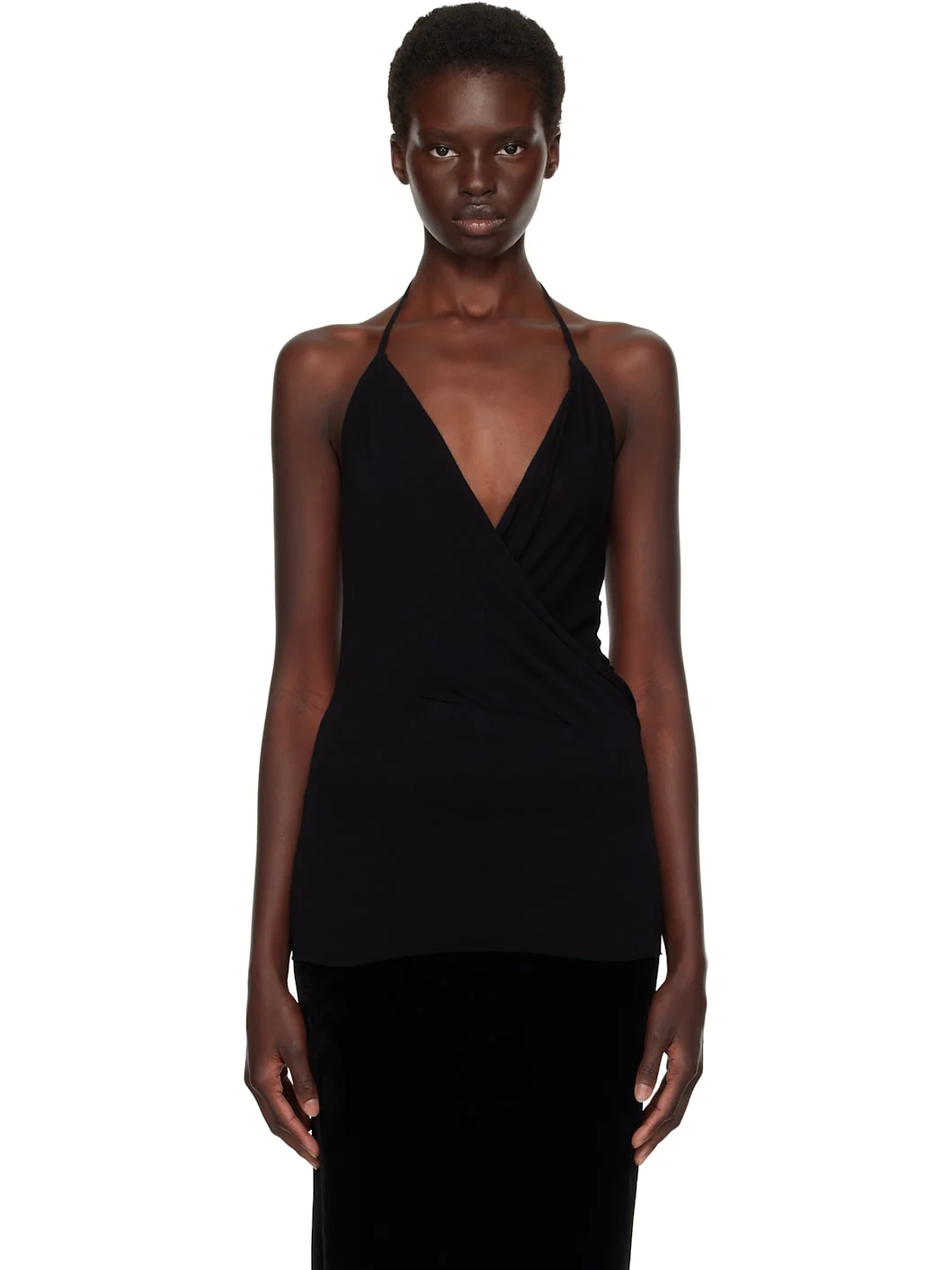 Black Tower Draped Top - 1