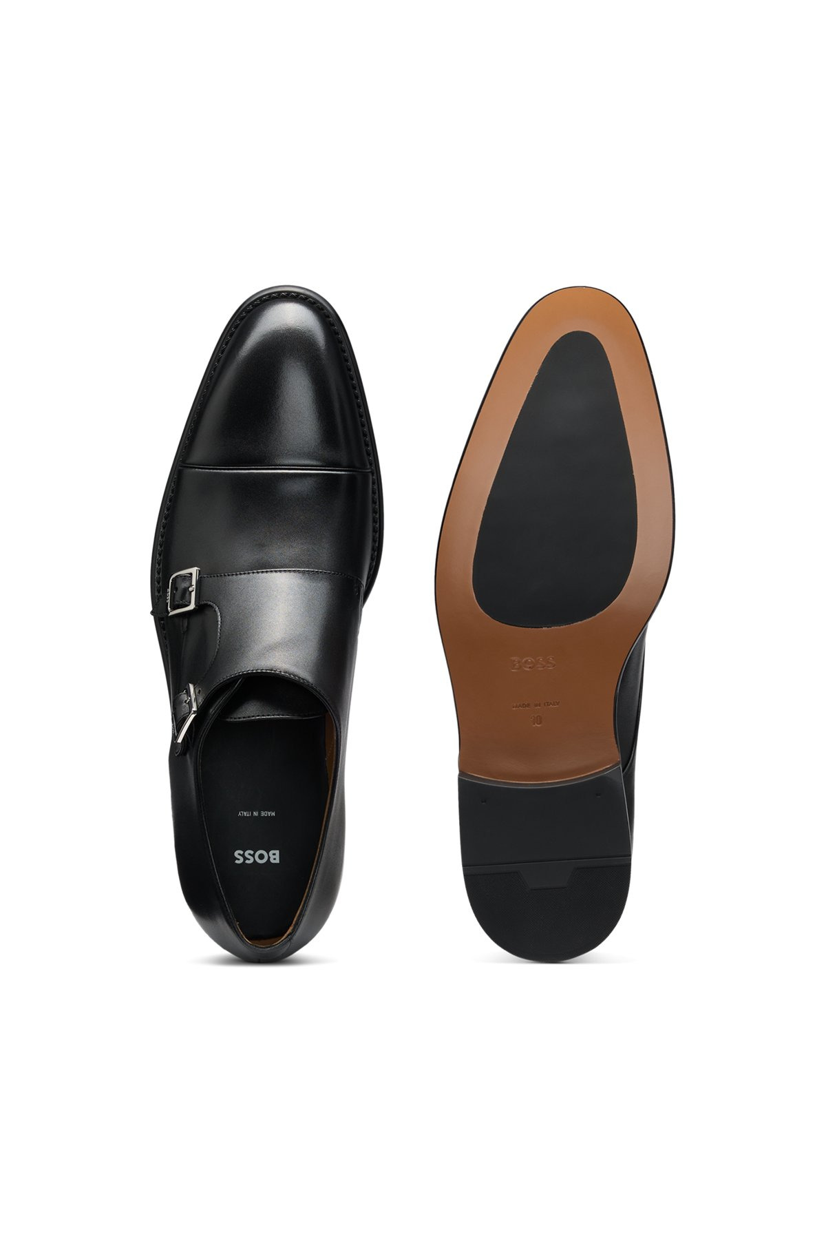 LEATHER MONK SHOES WITH DOUBLE STRAP - 4