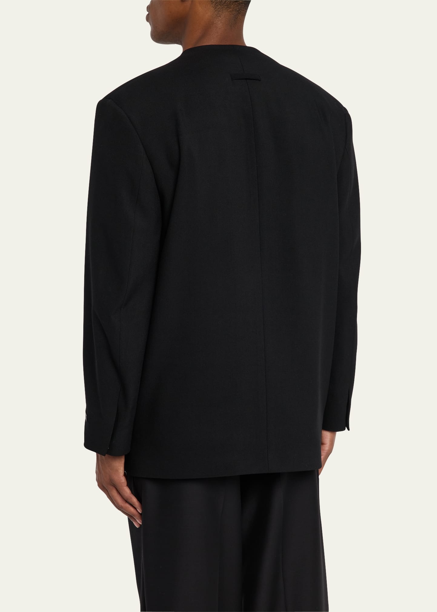Men's Gabardine Lapelless Blazer - 3