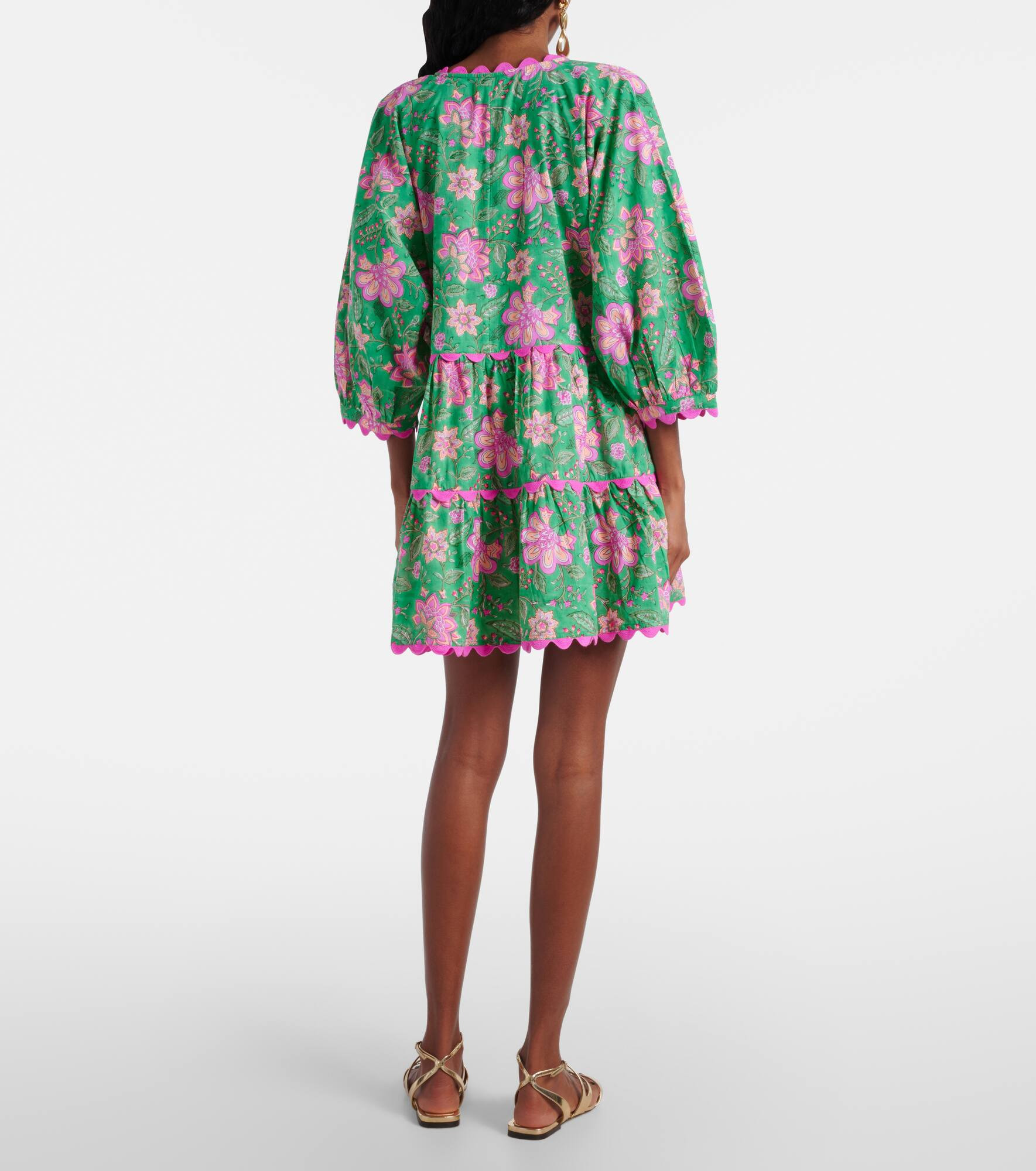 Floral printed cotton minidress - 3