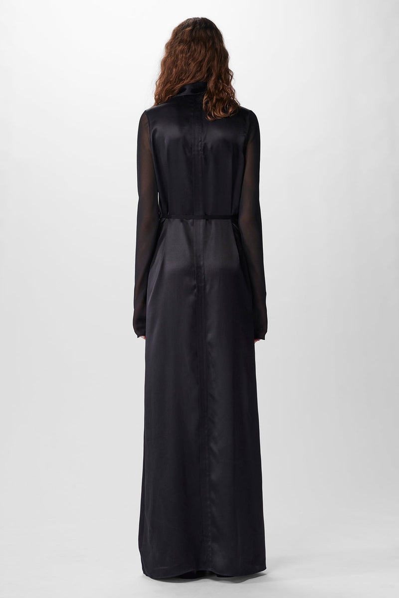 Bettina Long Apron Dress Satin Washed Silk - 3