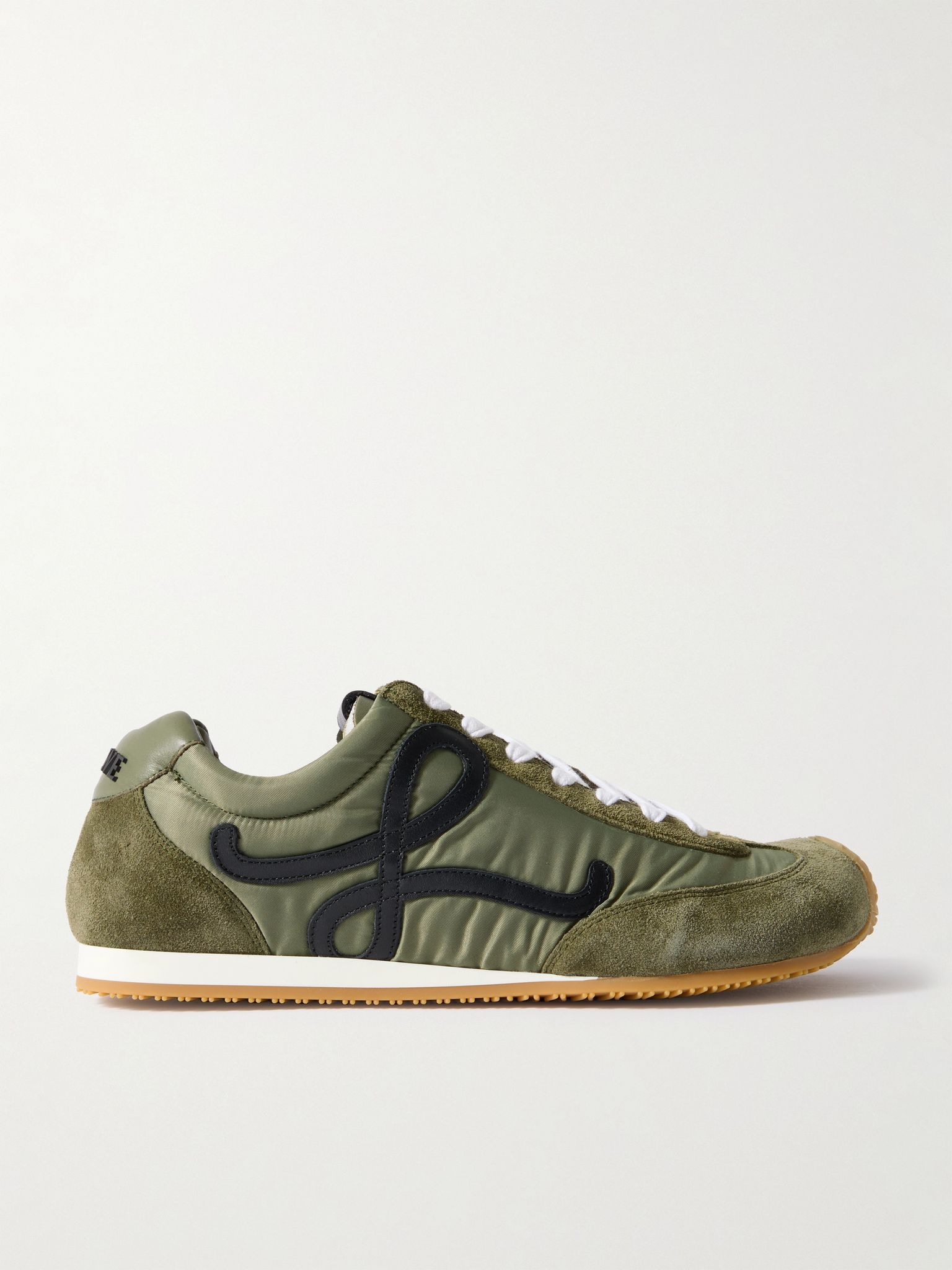 Ballet Runner 2.0 Logo-Appliquéd Shell, Suede and Leather Sneakers Green - 1