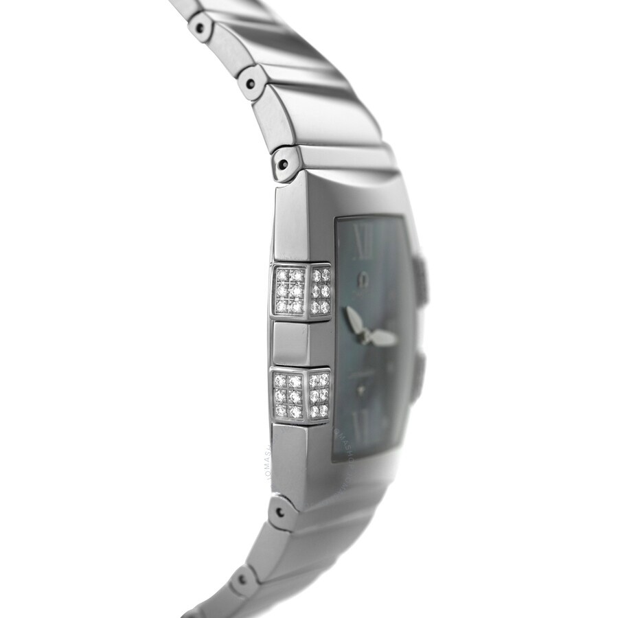 Pre-owned Omega Constellation Quadrella Quartz Diamond Blue Dial Ladies Watch 1586.72 - 4