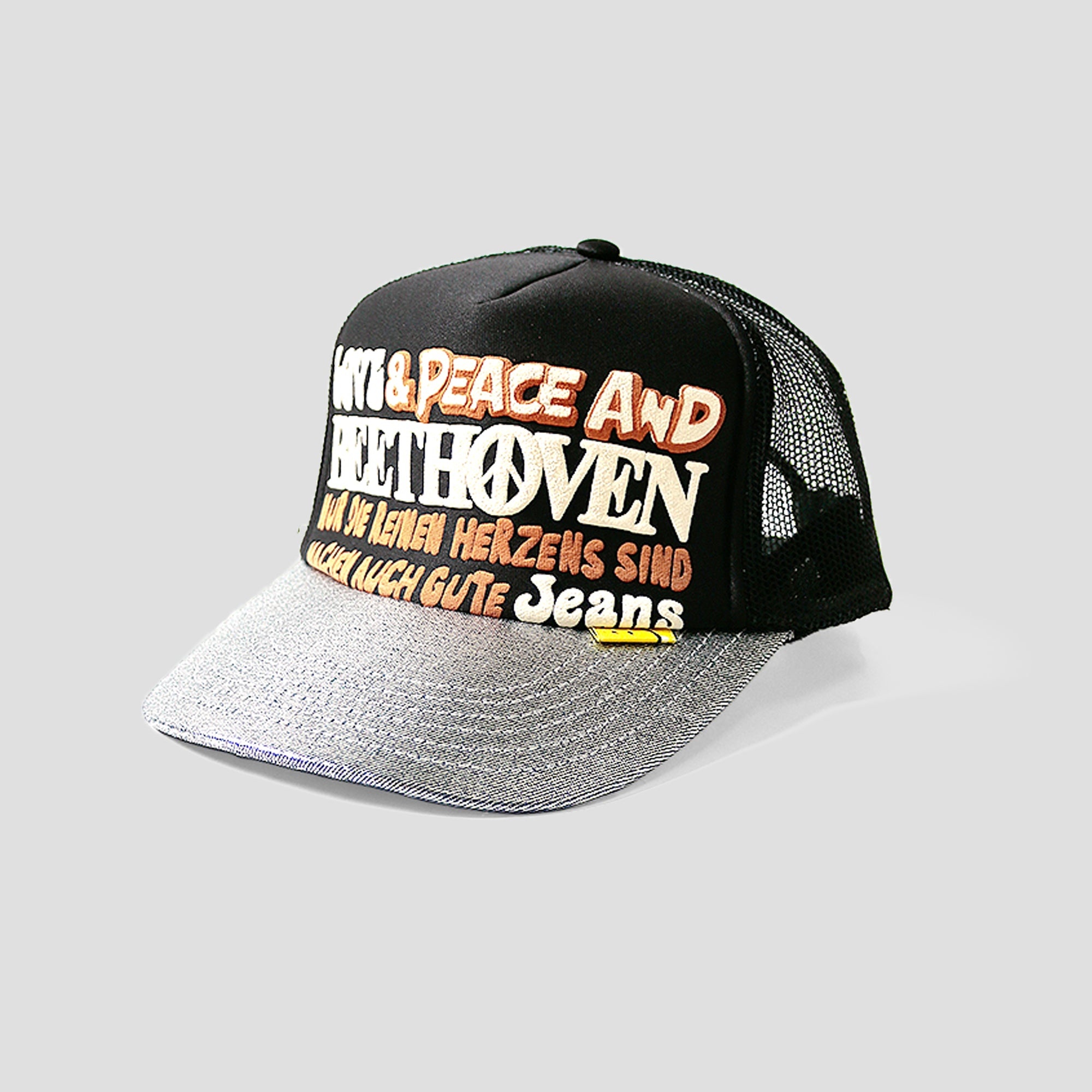 LOVE & PEACE BEETHOVEN SILVER BRIM TRUCKER HAT - 1