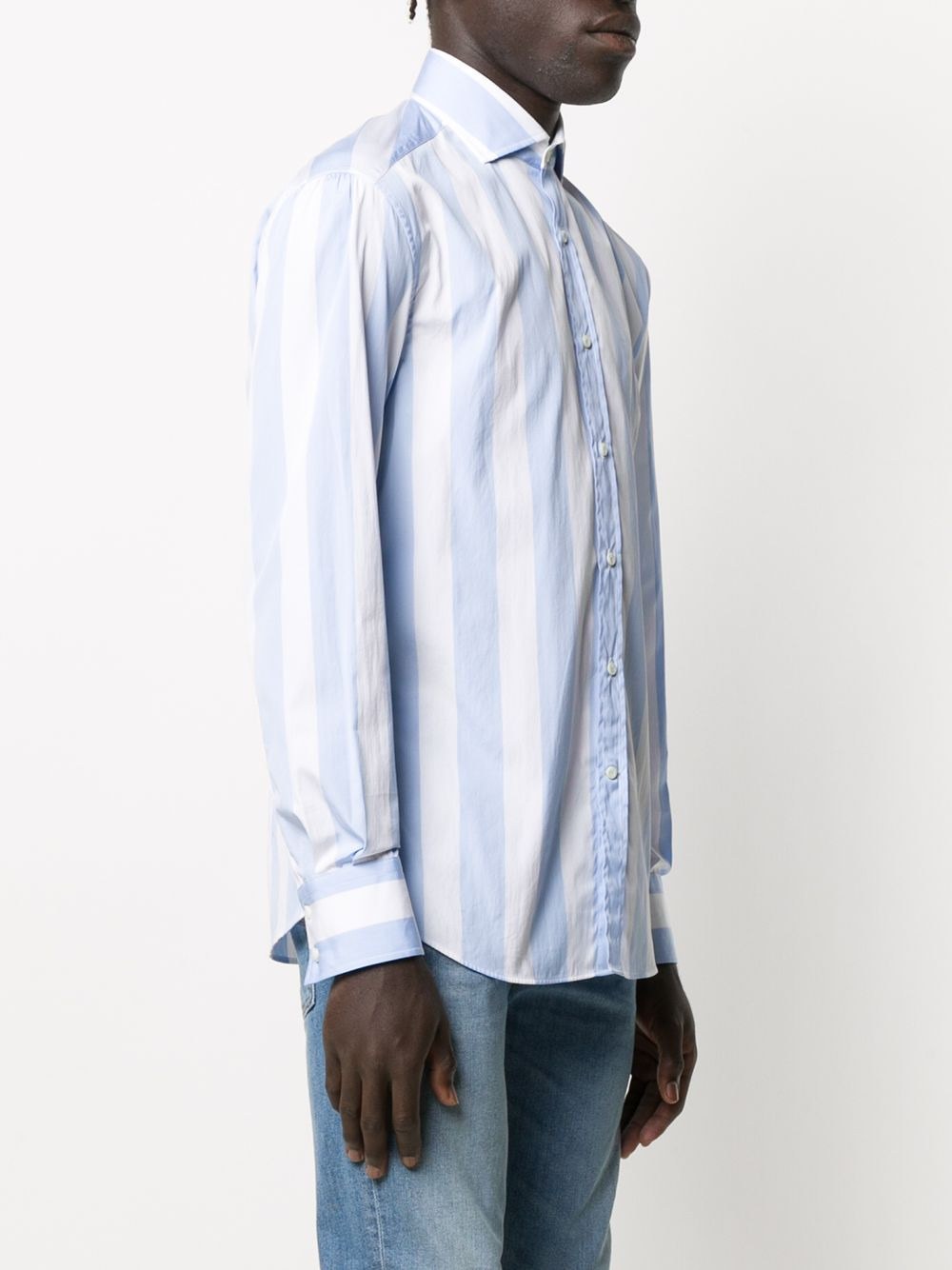 striped button-down shirt - 3