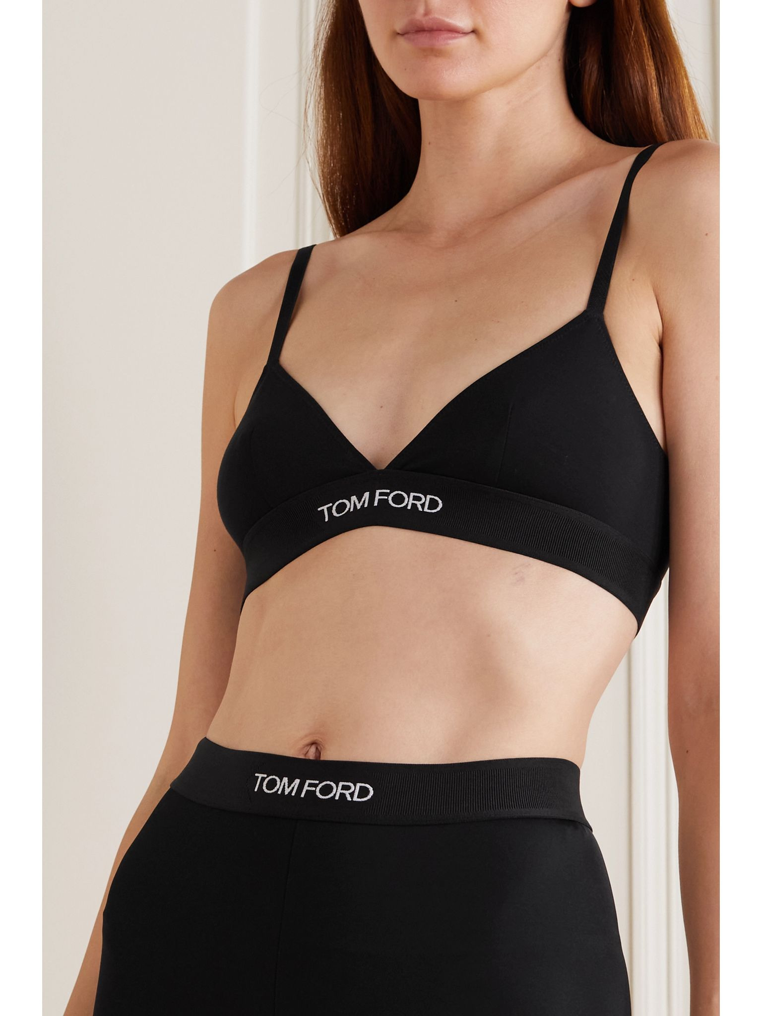 Stretch-modal jersey soft-cup triangle bra Black - 2