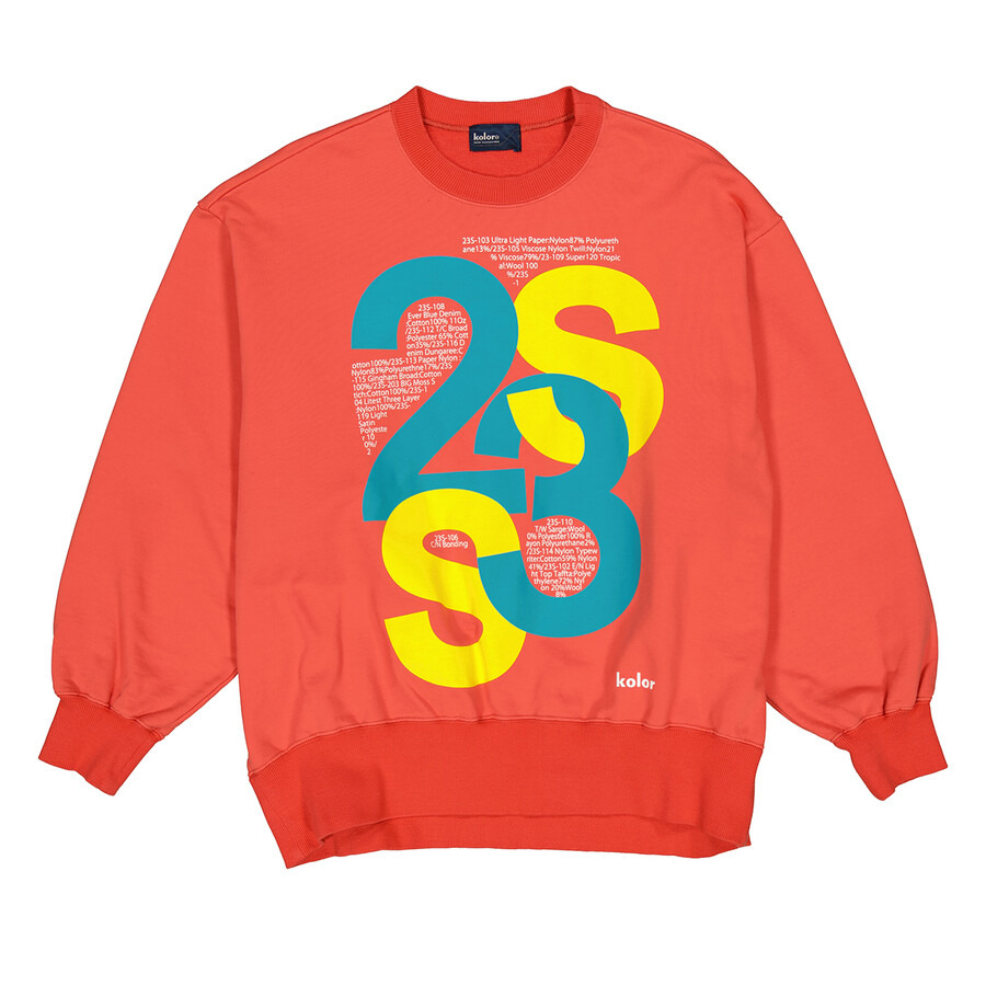 Kolor Ladies Dal Orange 23SS Logo Print Sweatshirt - 5