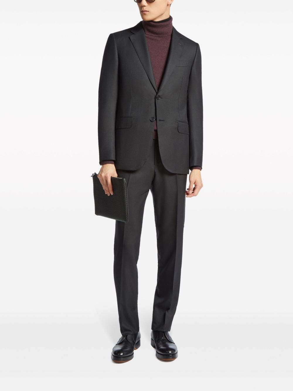 single-breasted cashmere suit - 2