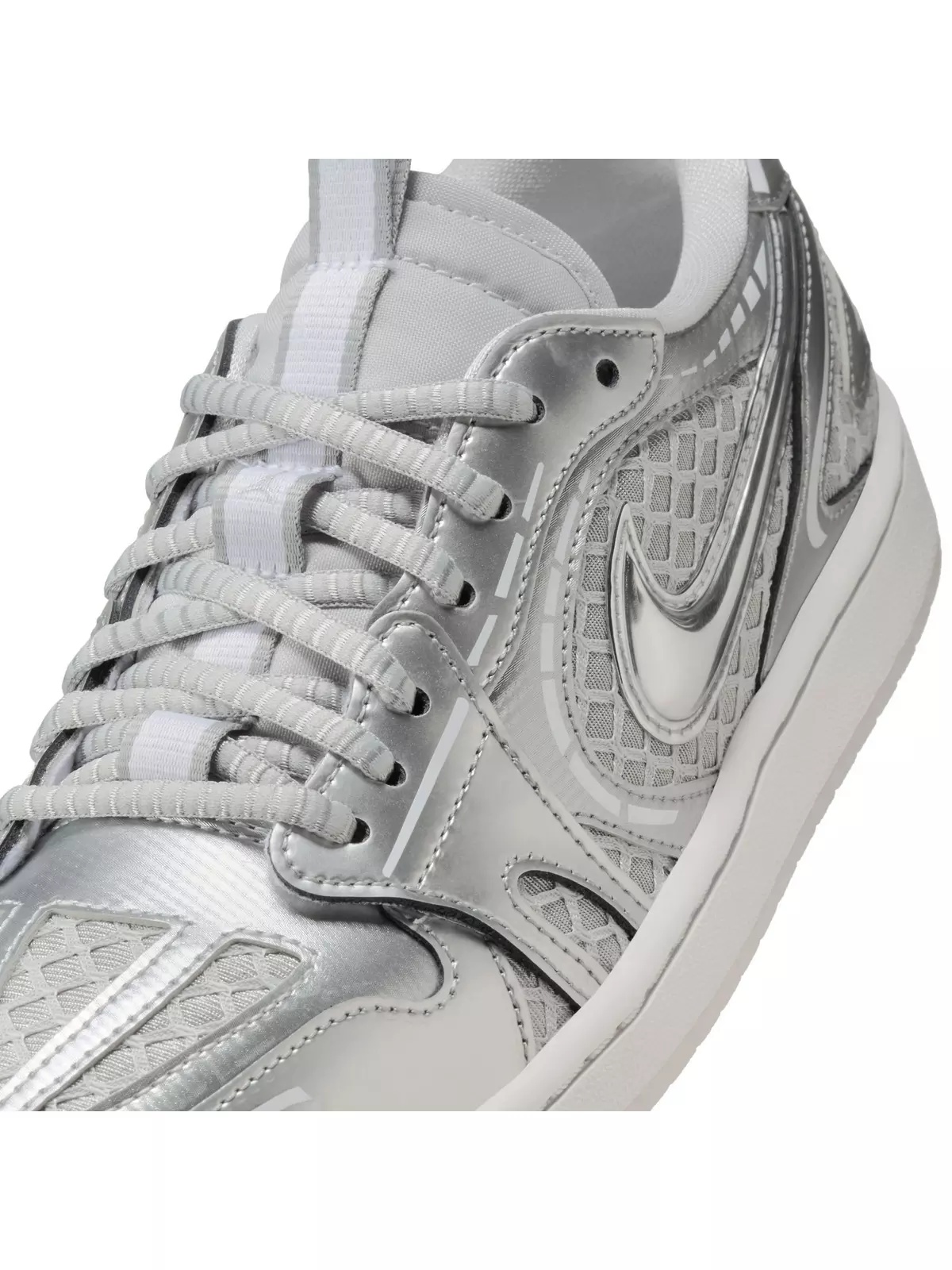 1 Low Method of Make "Neutral Grey/Metallic Silver/White" Women's Shoe - 10