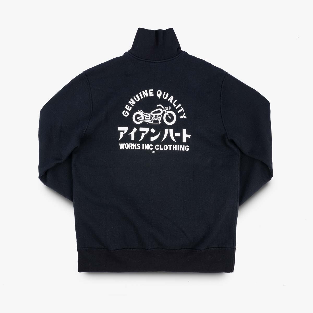 IHSW-78L-BLK Printed 14oz Ultra Heavyweight Loopwheel Cotton Zip Up Sweater - Black - 4
