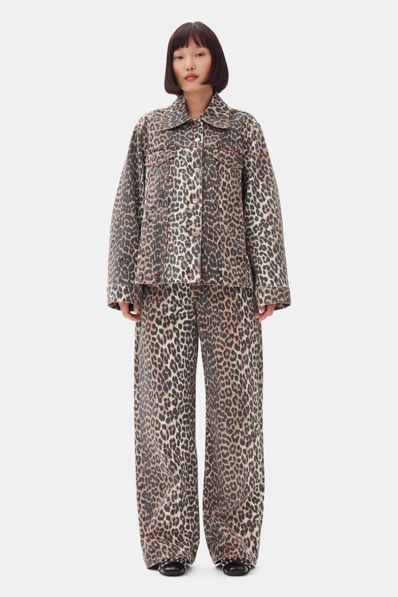 LEOPARD PRINTED DENIM JACKET - 3