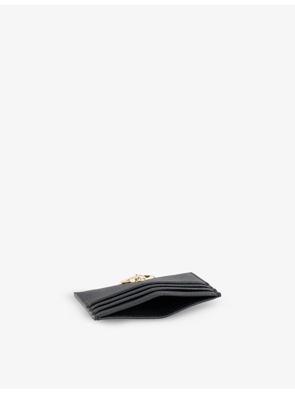 Logo-plaque leather card holder - 3