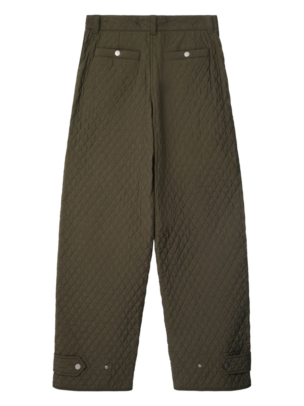 diamond-quilted pleat-detailing trousers - 5