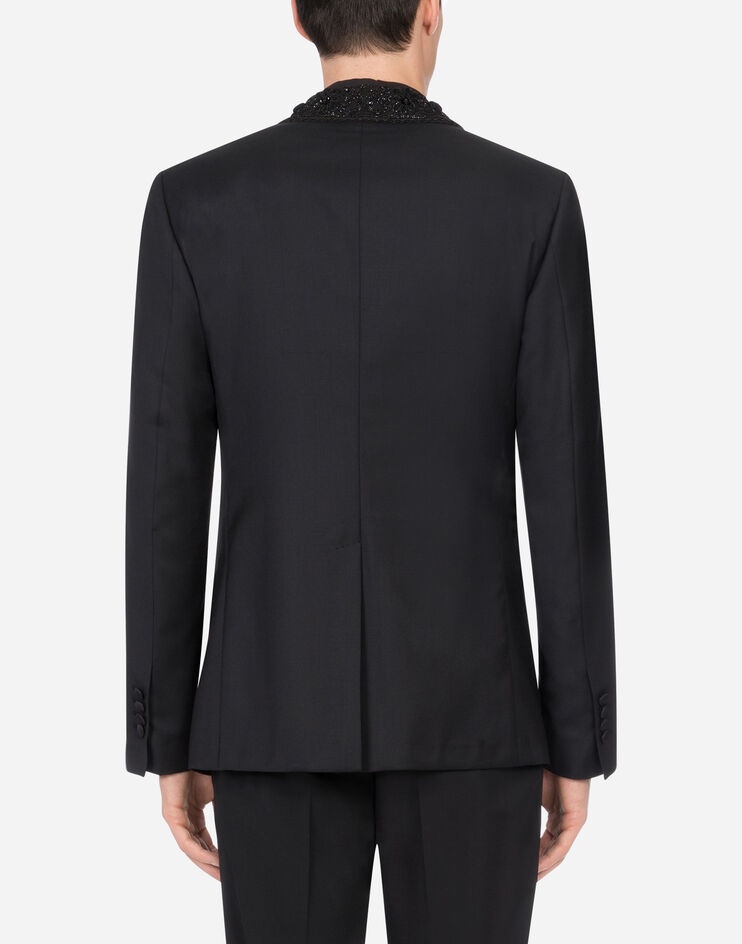 Wool Taormina-fit tuxedo jacket with embroidery - 2