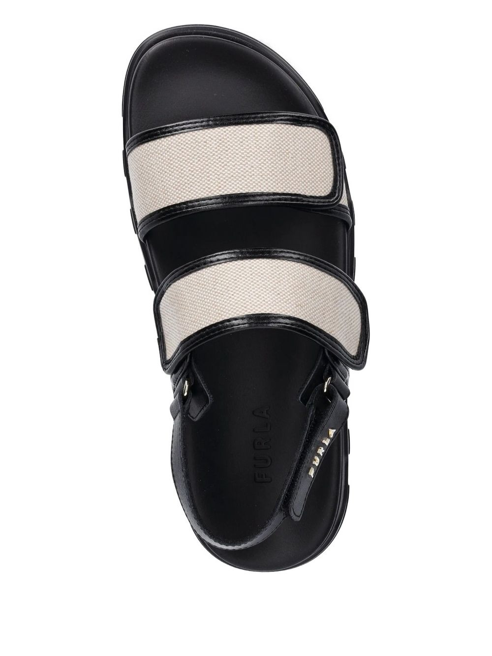 leather-strap canvas sandals - 3