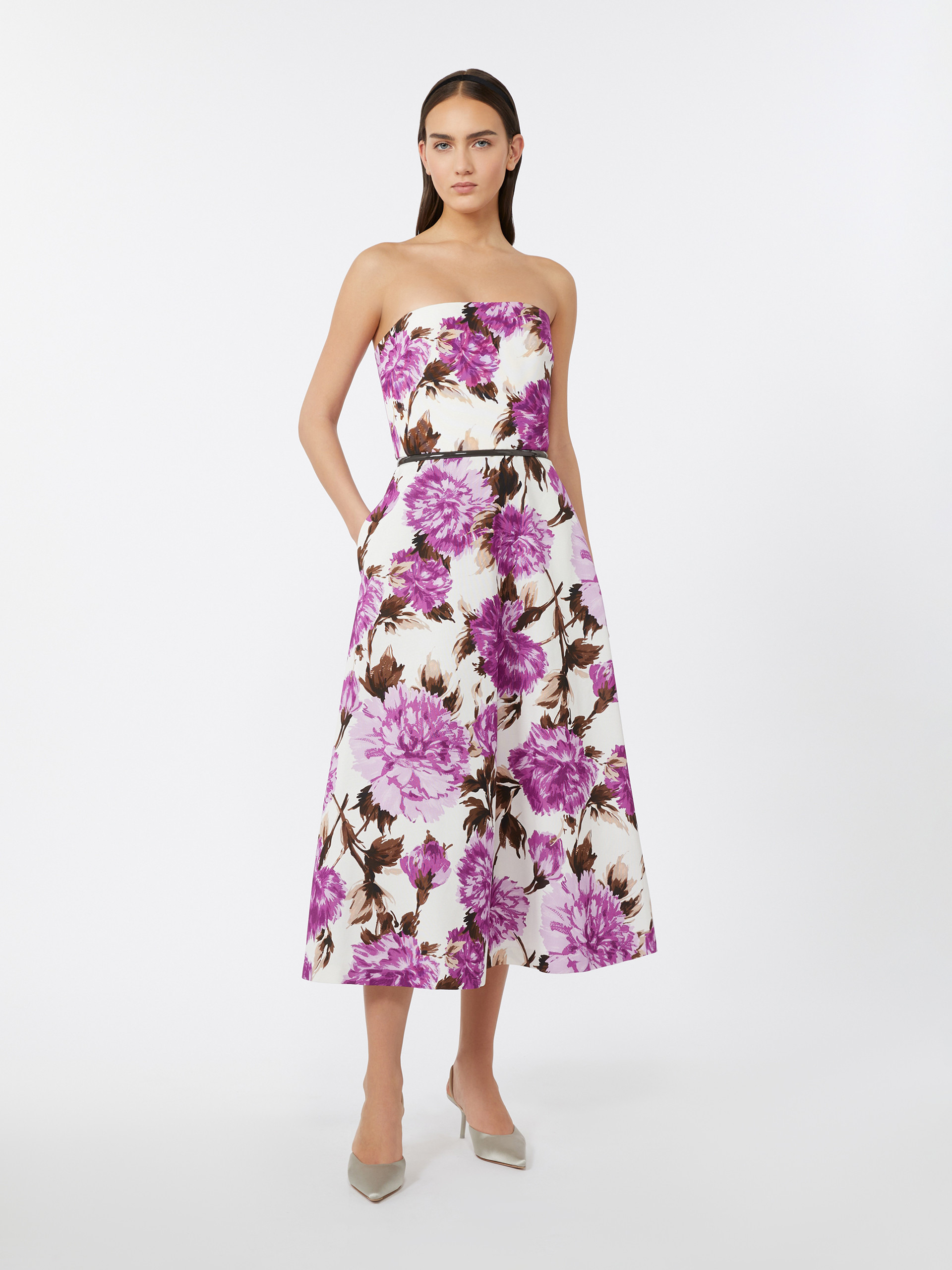EGIZI Printed faille bustier dress - 2