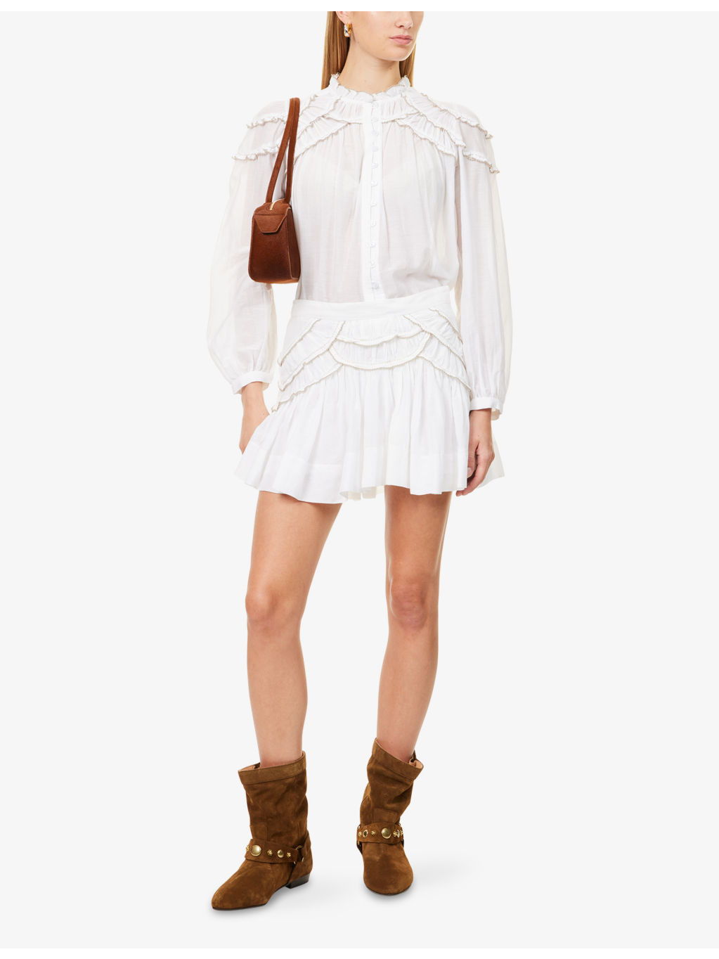 Ceola Cotton-Blend Mini Skirt - 2