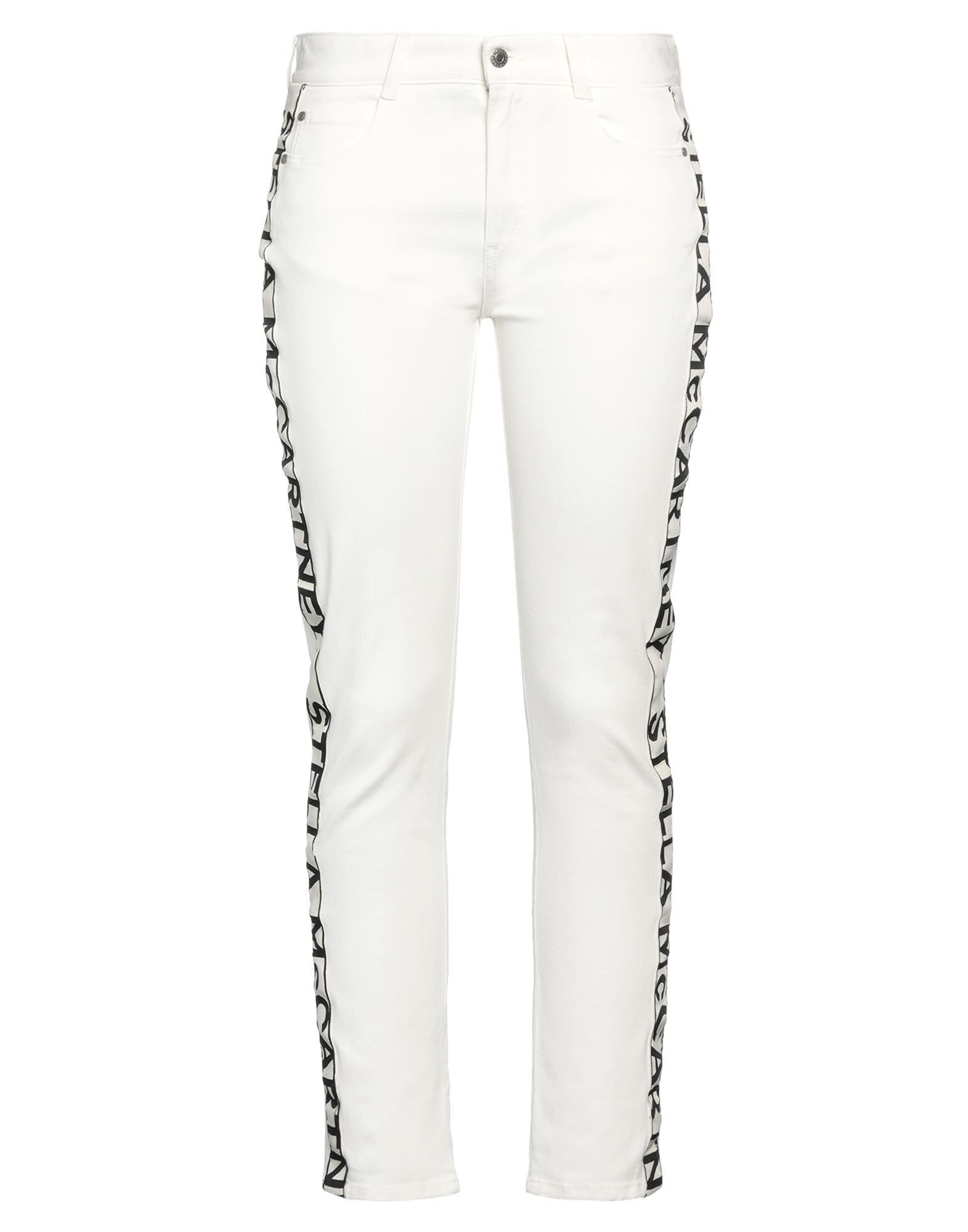 Stella McCartney White Women's Denim Pants yoox REVERSIBLE