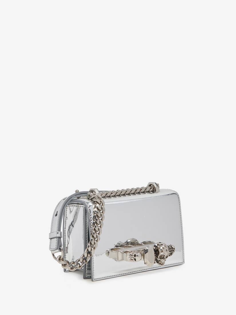 Women's Mini Jewelled Satchel in Silver - 2