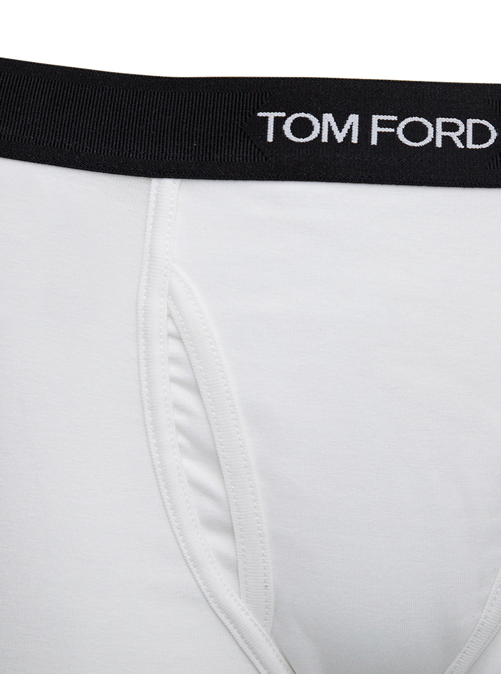 Tom Ford Men White Boxer Shorts With Elastic Waist With Logo Lettering In Cotton Man - 3