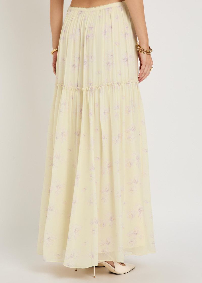 LoveShackFancy Loveshackfancy Positano Floral-print Georgette Maxi Skirt outlook