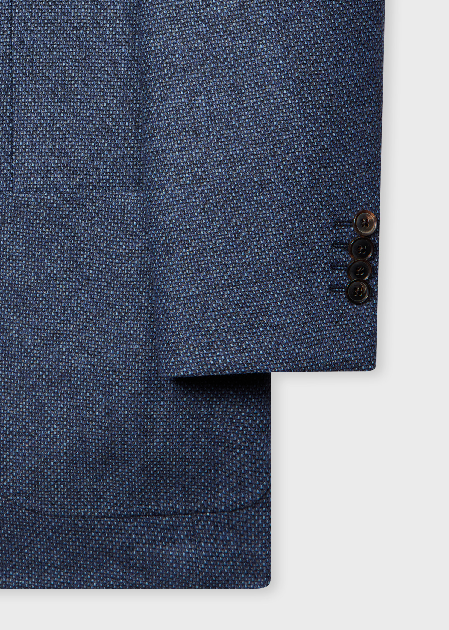 Blue Wool-Cashmere Buggy-Lined Blazer - 3