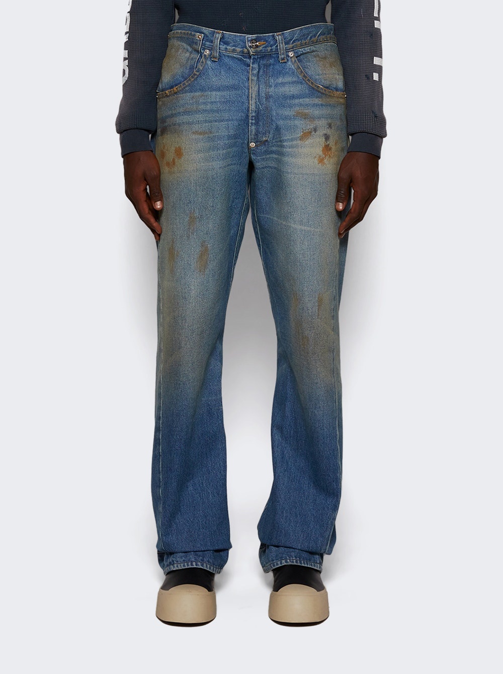Zip Denim Jeans Indigo - 3