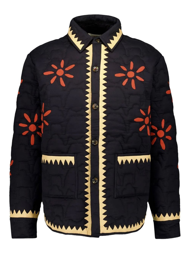 Nour flower-embroidered shirt jacket 1
