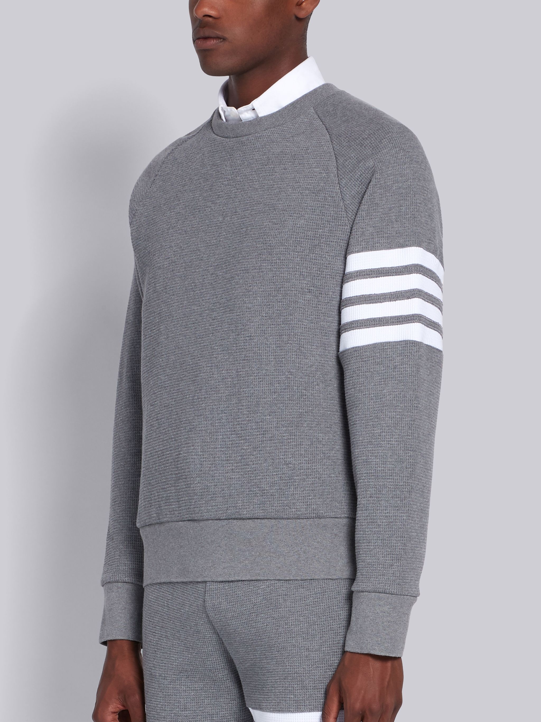 Medium Grey Raglan Sleeve 4-Bar Sweatshirt - 2