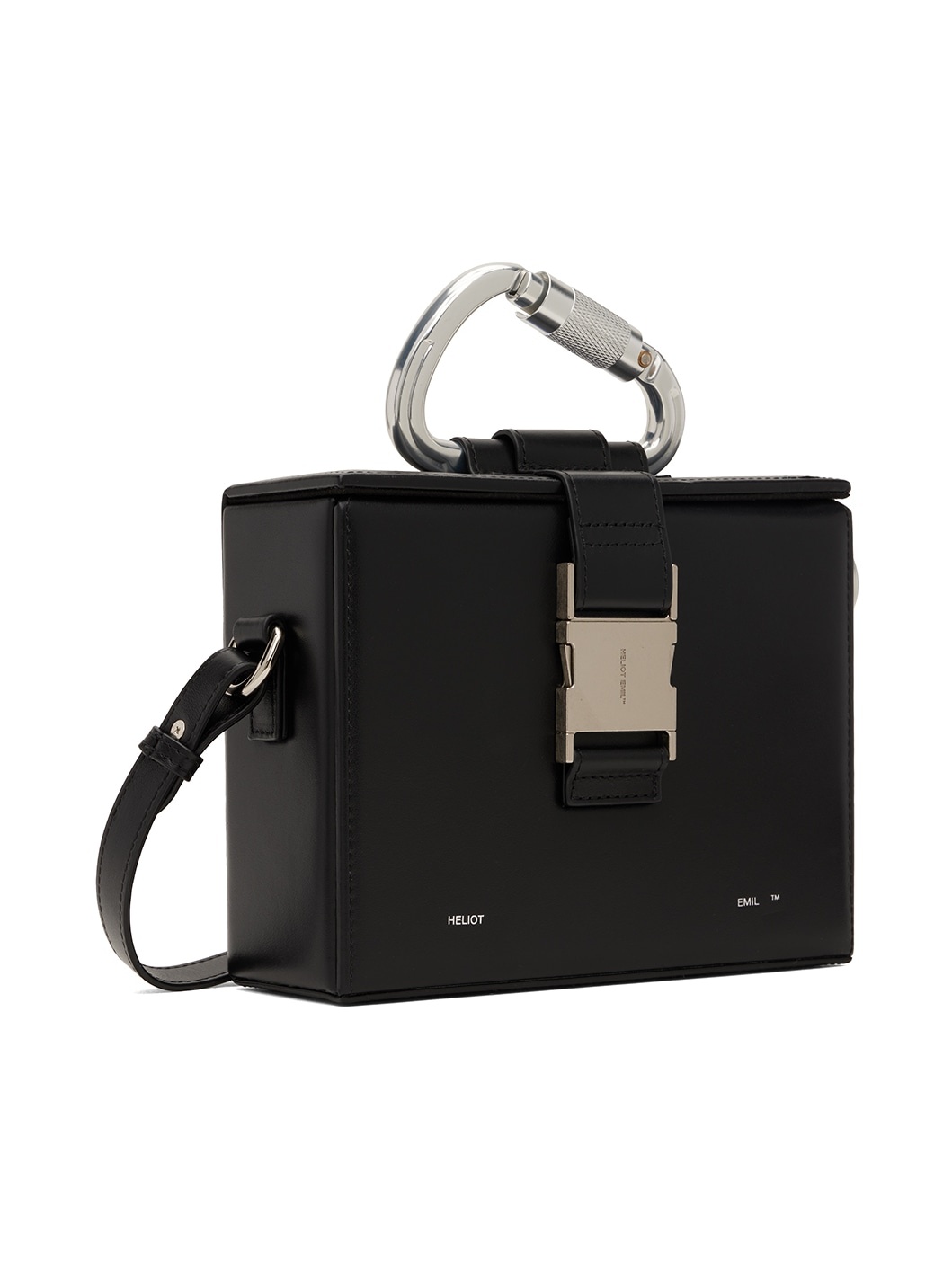 Black Leather Carabiner Box Bag - 2