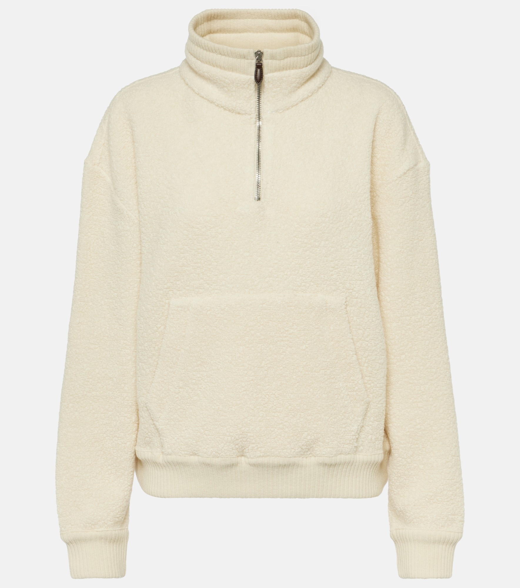 High-neck cashmere and cotton sweatshirt - 1