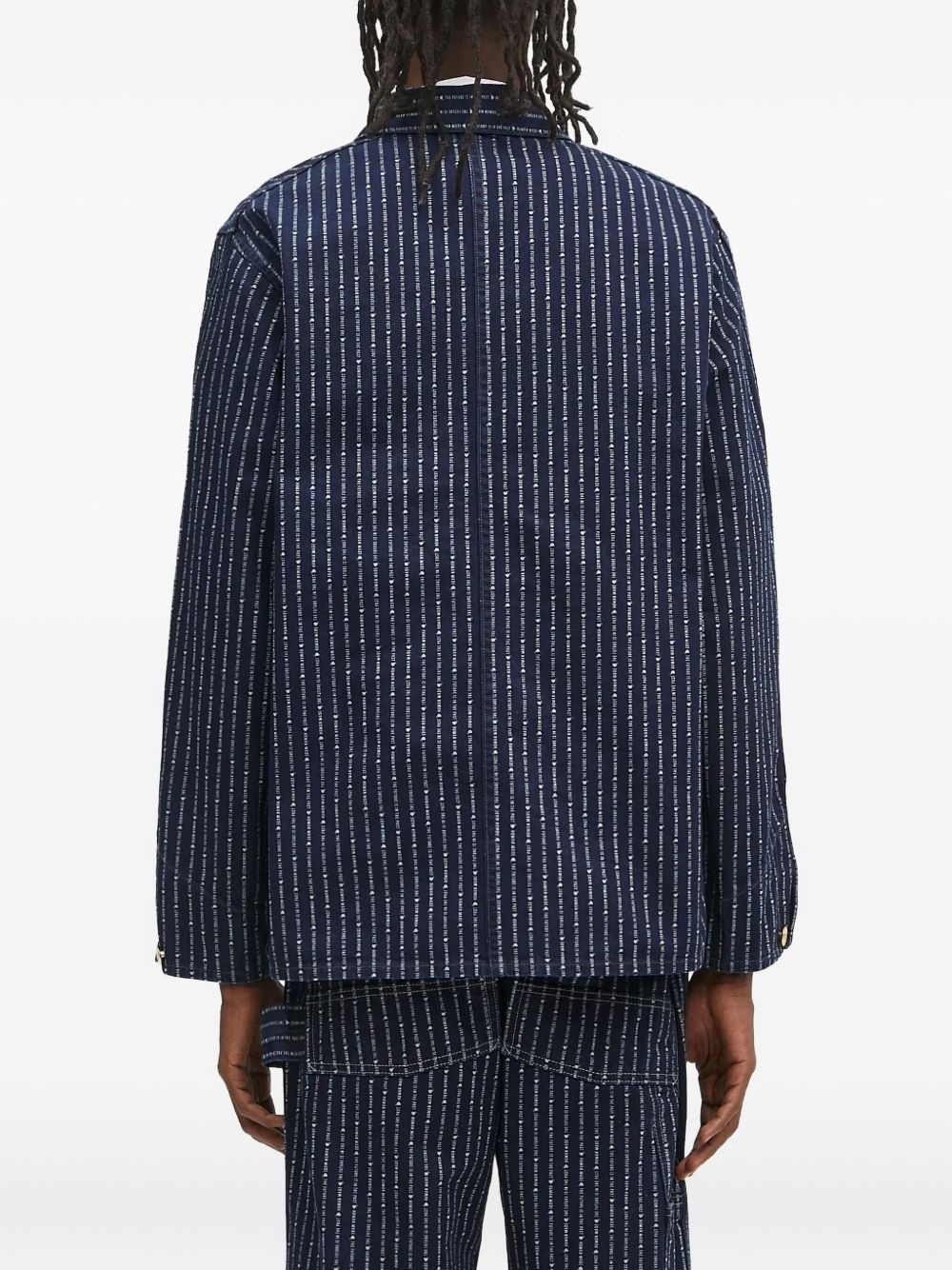 pinstripe denim jacket - 4