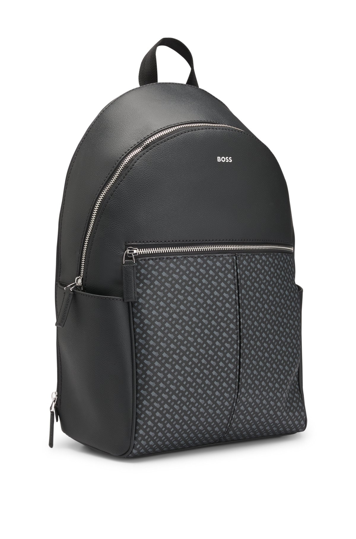 FAUX-LEATHER BACKPACK WITH MONOGRAM-PRINT FRONT POCKET - 5