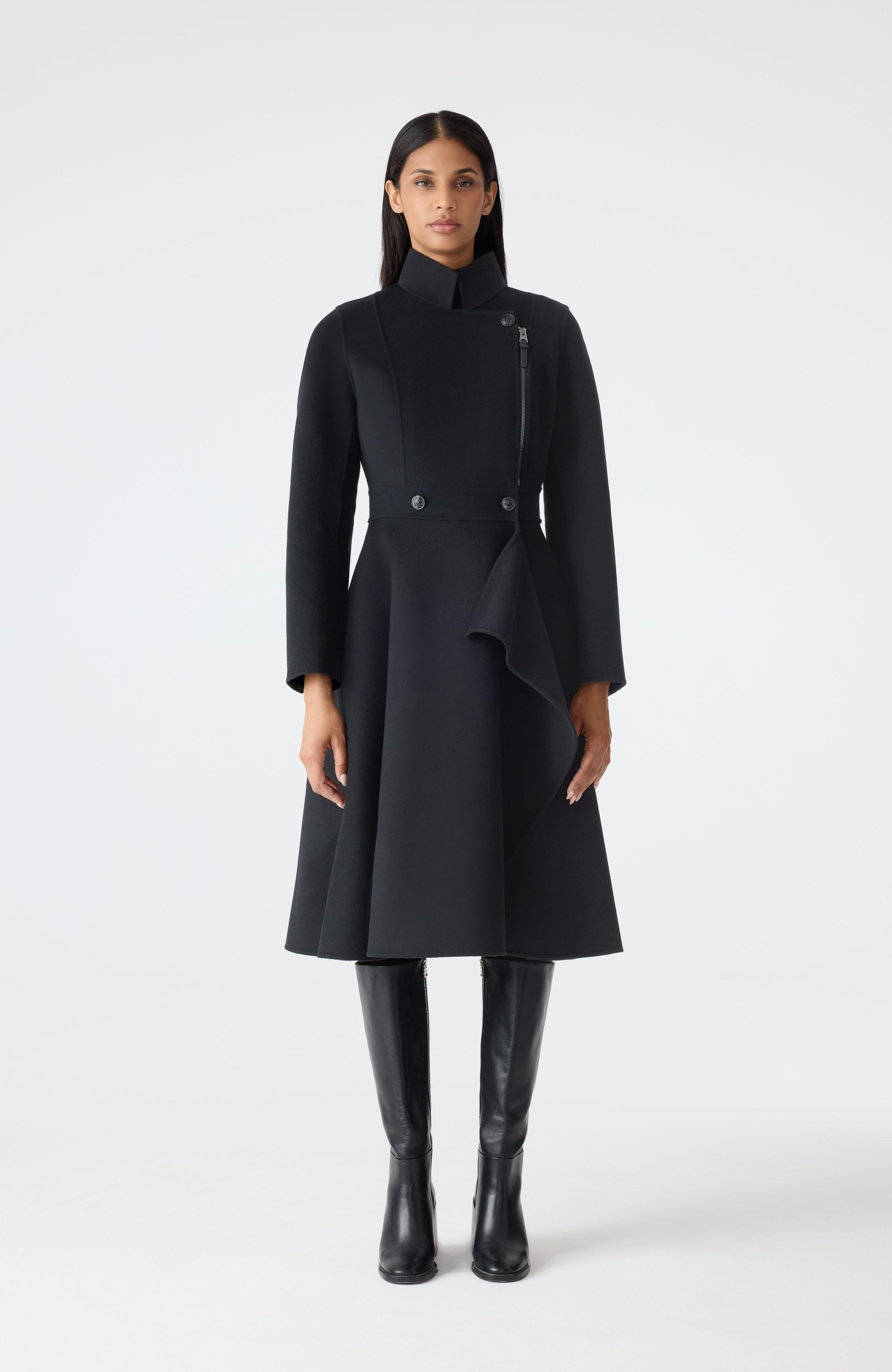ANNIA Asymmetrical Wool Coat - 2
