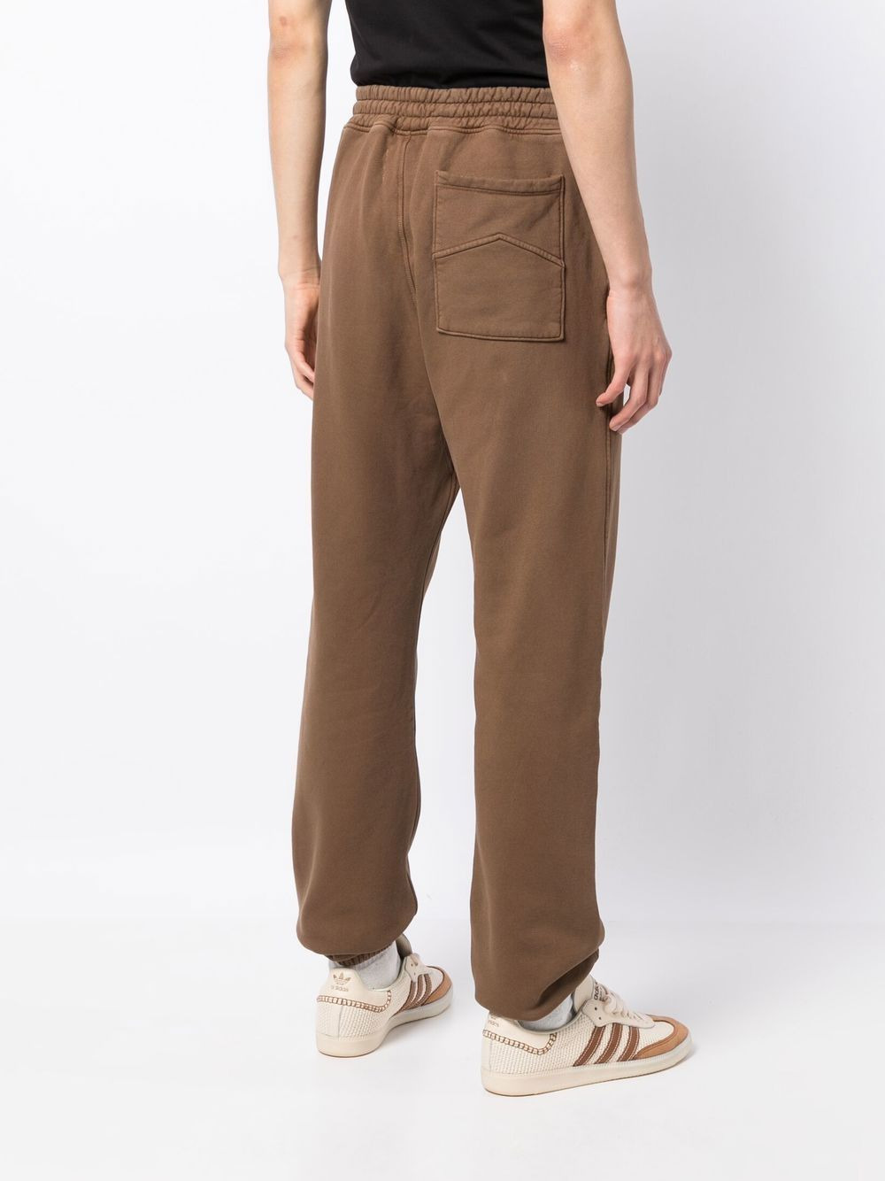 drawstring-waist cotton track pants - 4