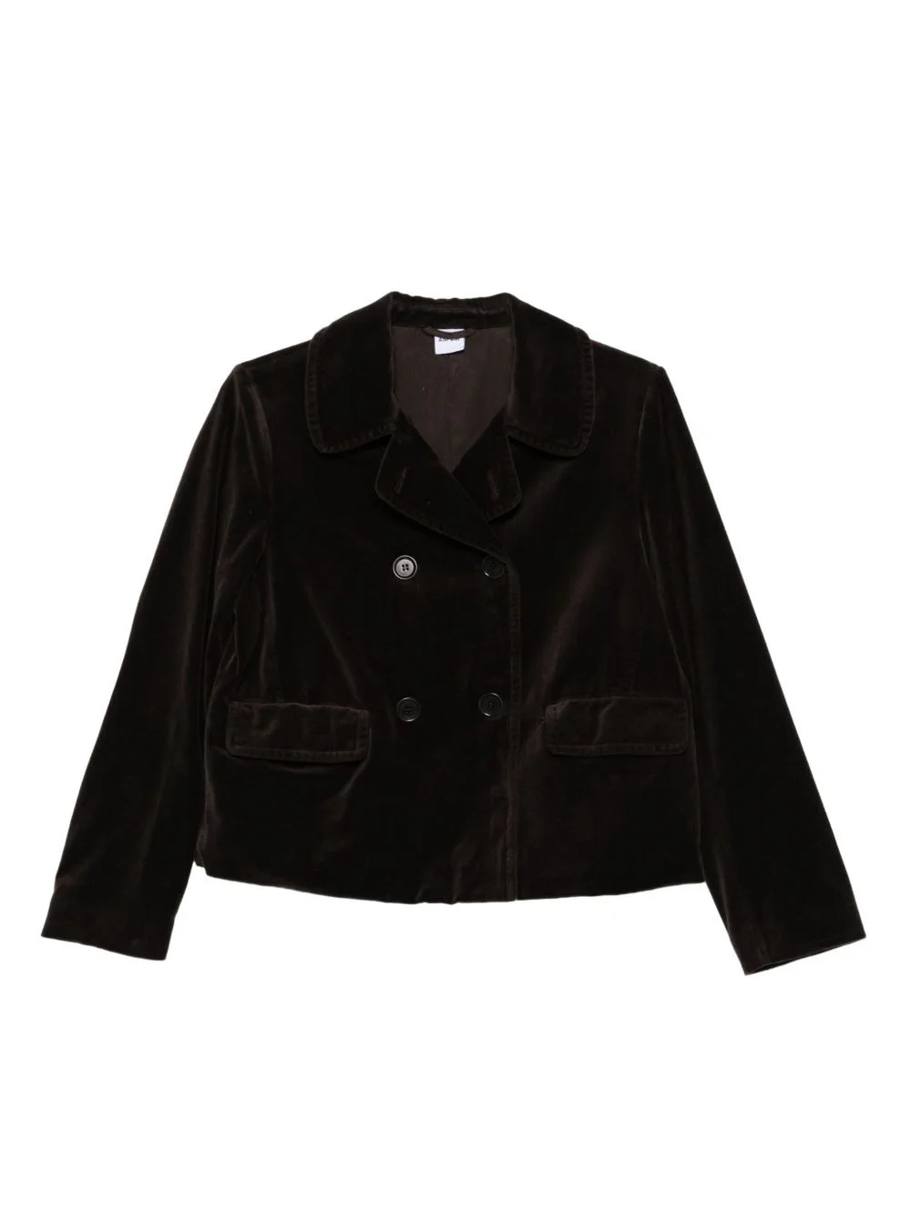 velvet double-breasted jacket - 1