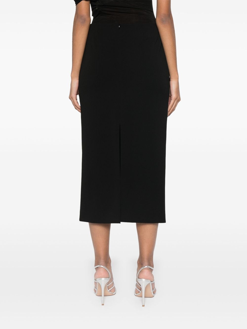floral-appliqué midi skirt - 4