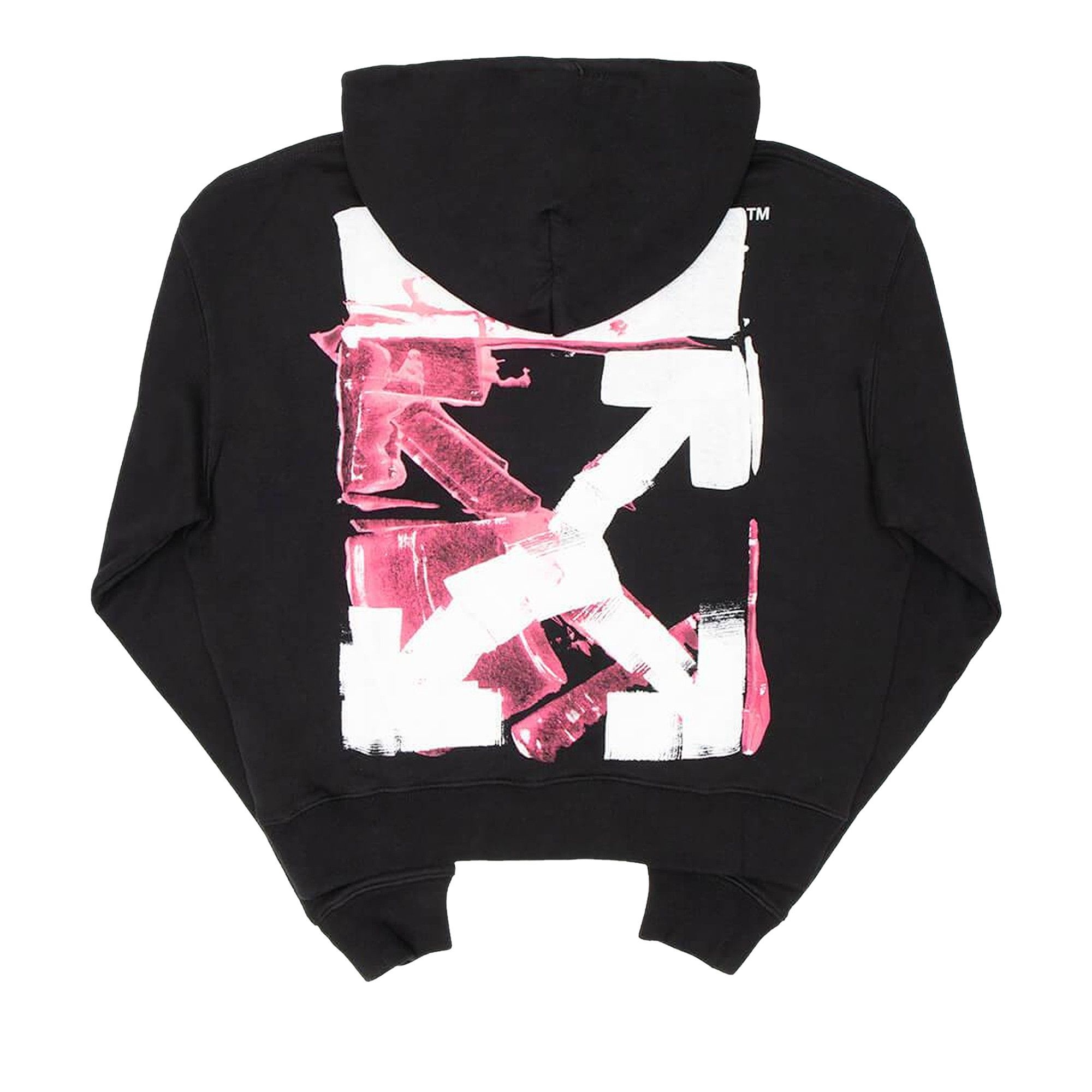 Off-White Acrylic Arrow Over Hoodie 'Black/Fuchsia' - 2
