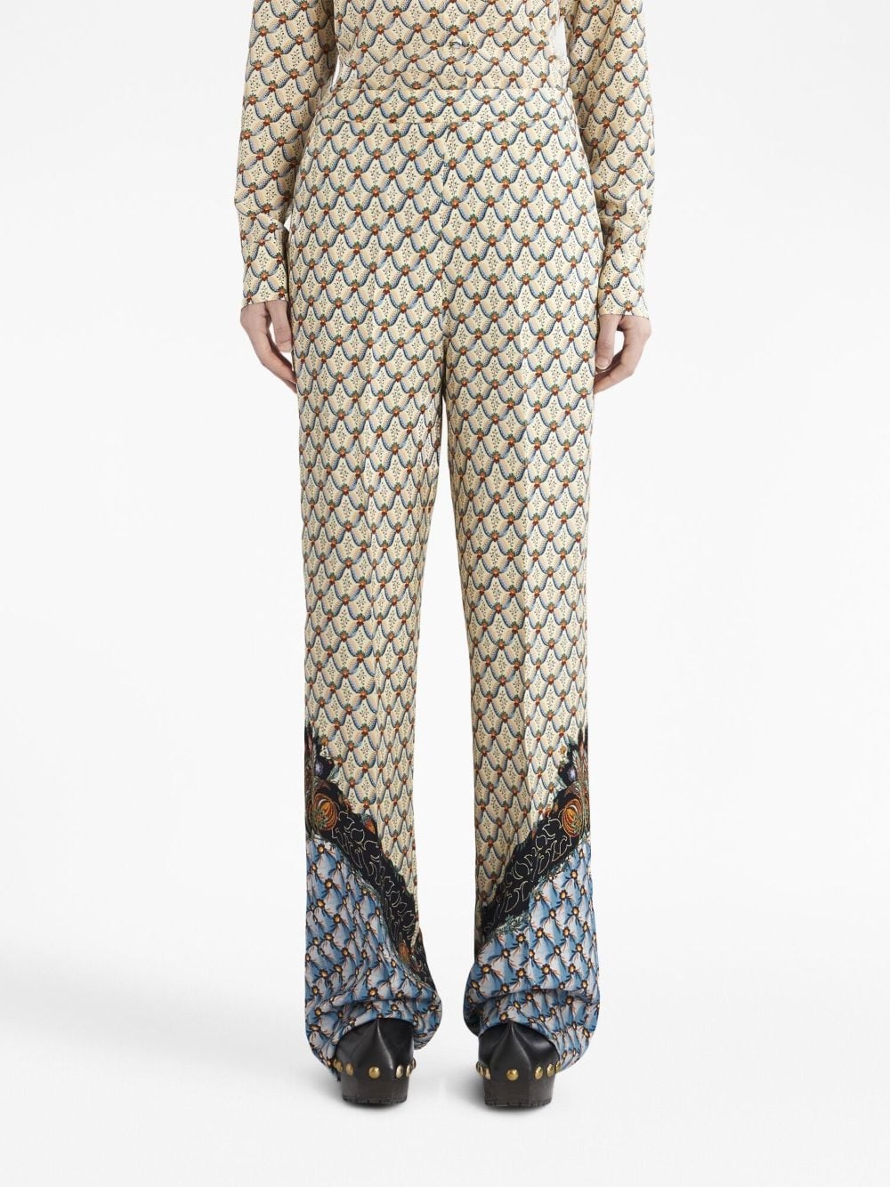 graphic-print straight-leg trousers - 3
