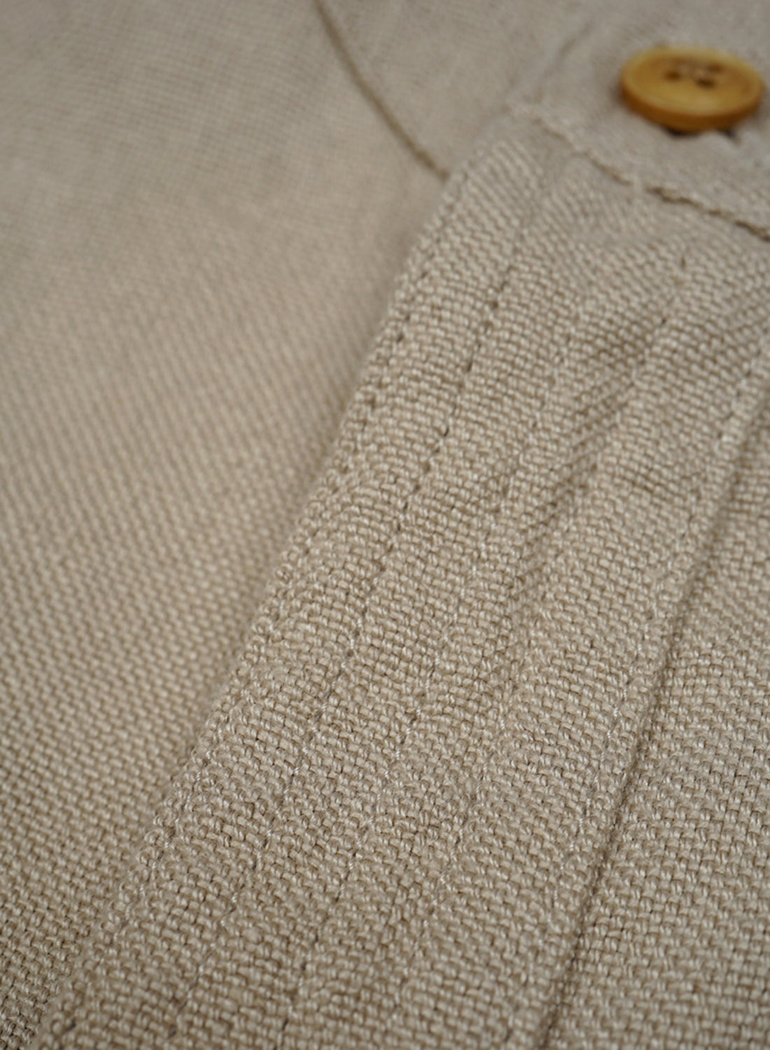 French Work Jacket Linen Pin Oxford in Ivory - 5