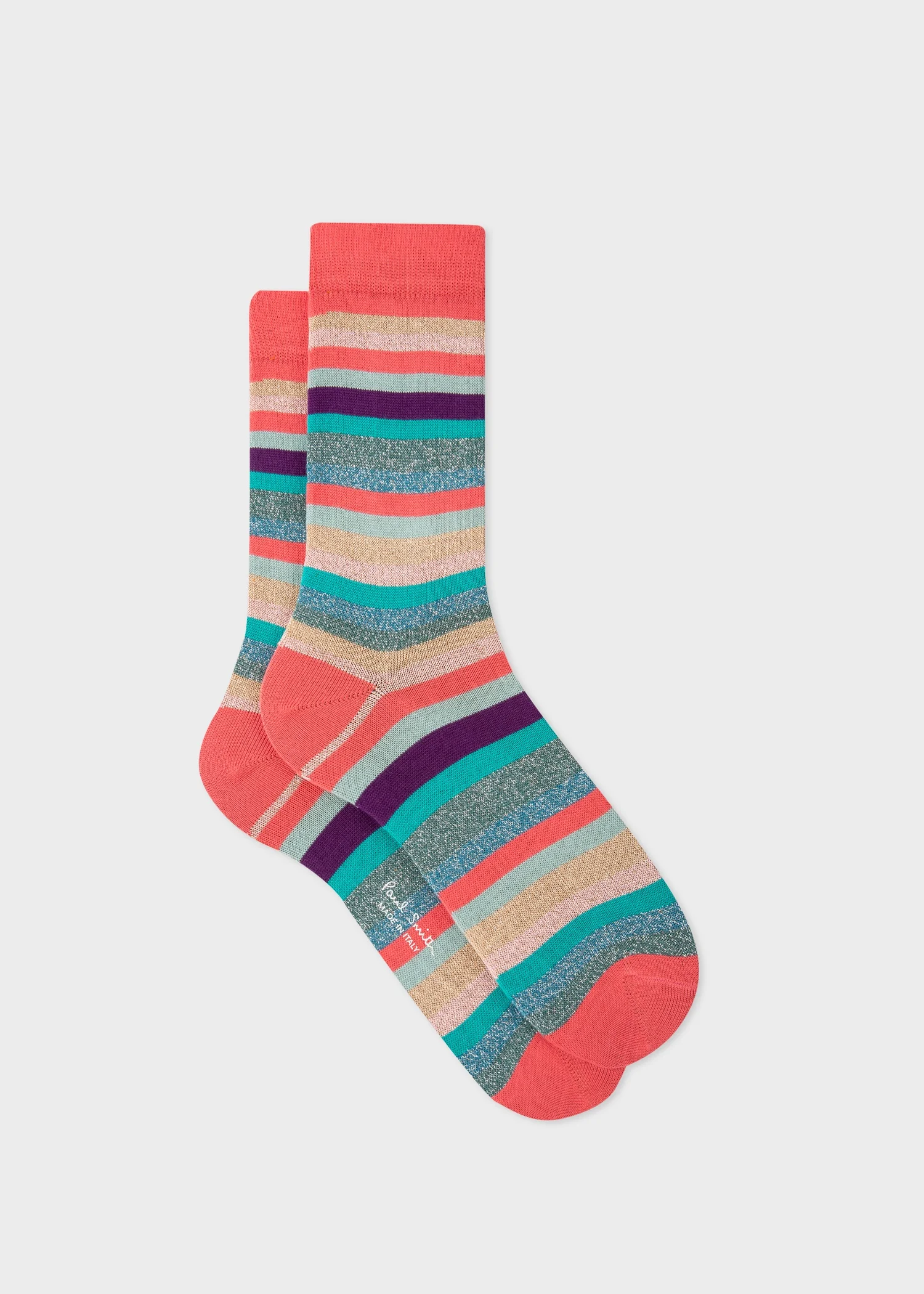 Women's Multicolour Glitter 'Swirl Stripe' Socks - 1
