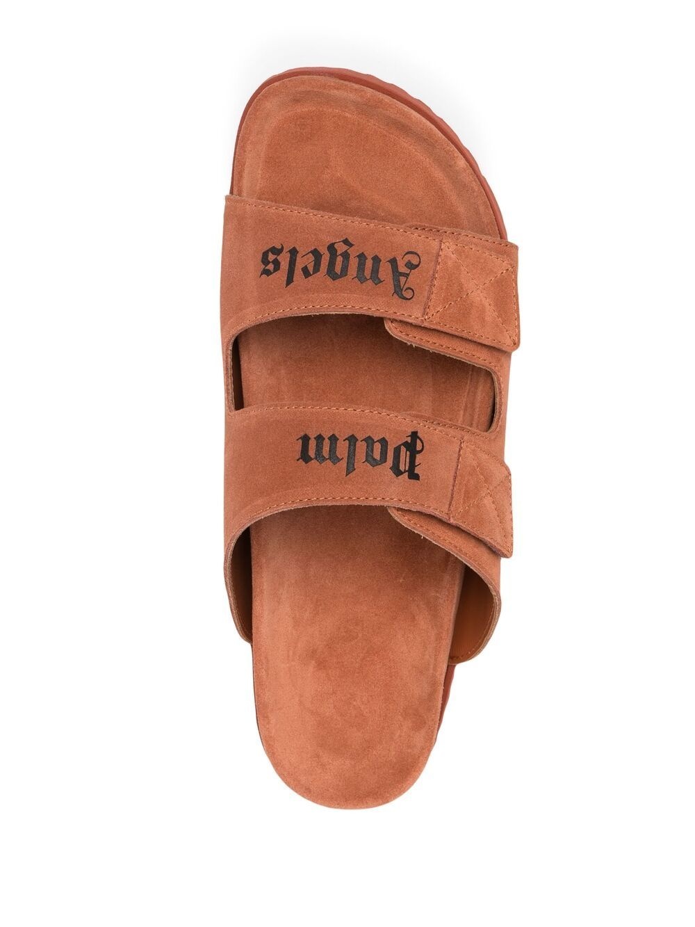 logo print suede sandals - 4