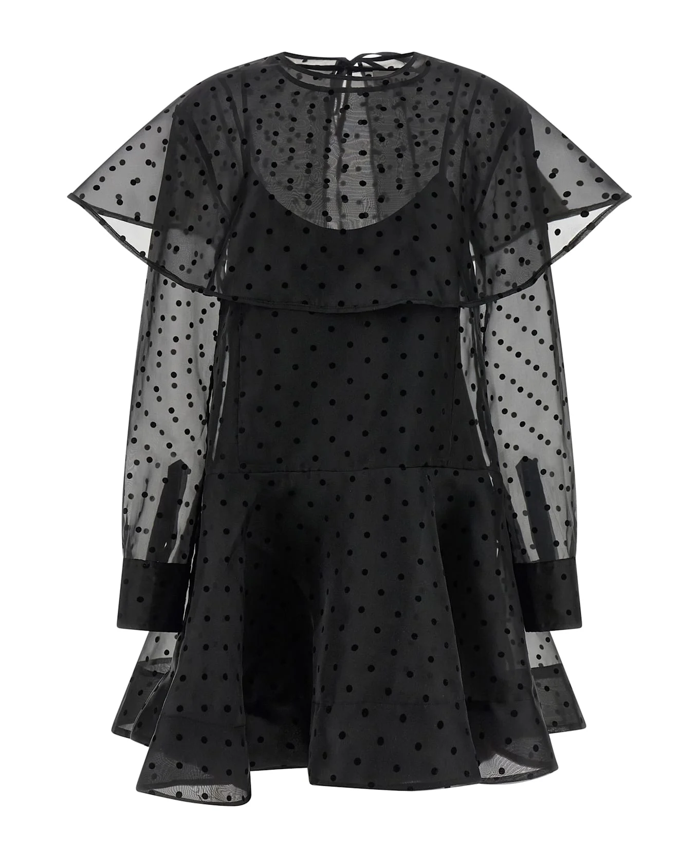 'black Organza Circle Collar' Dress - 1