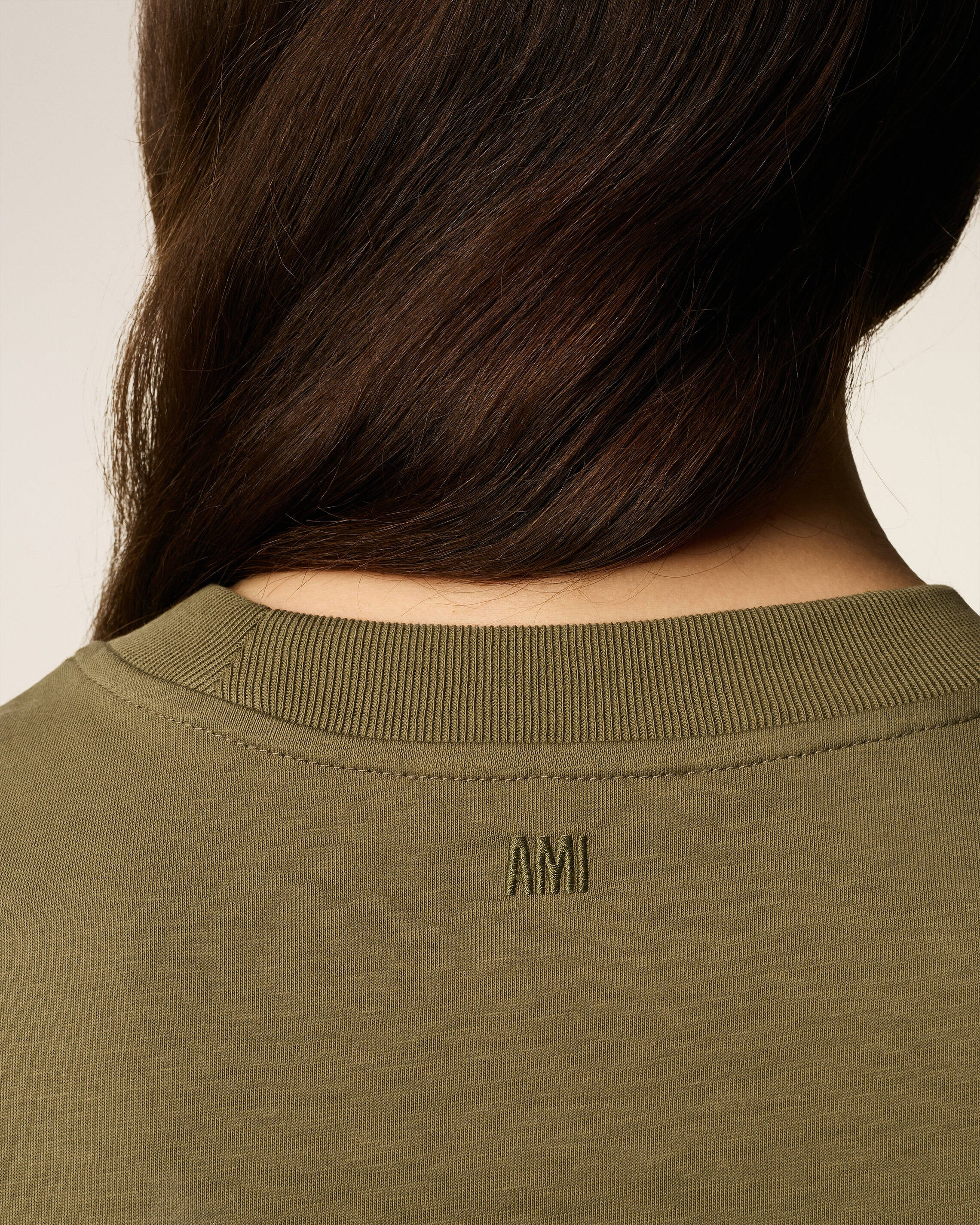 GREEN COTTON CROPPED AMI DE COEUR T-SHIRT - 4
