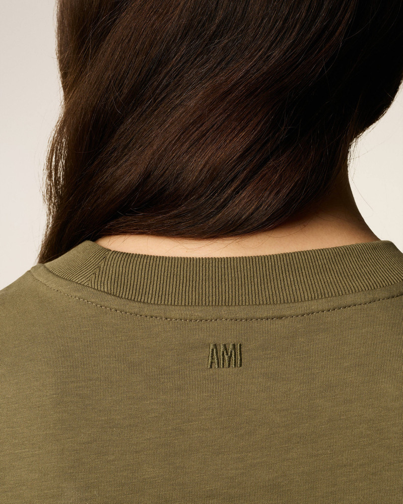 GREEN COTTON CROPPED AMI DE COEUR T-SHIRT 4