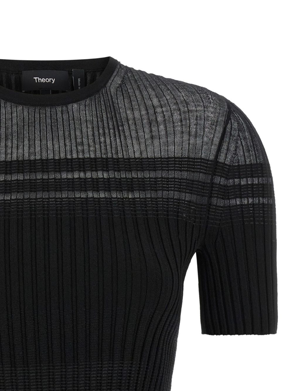 ribbed crew-neck T-shirt - 3
