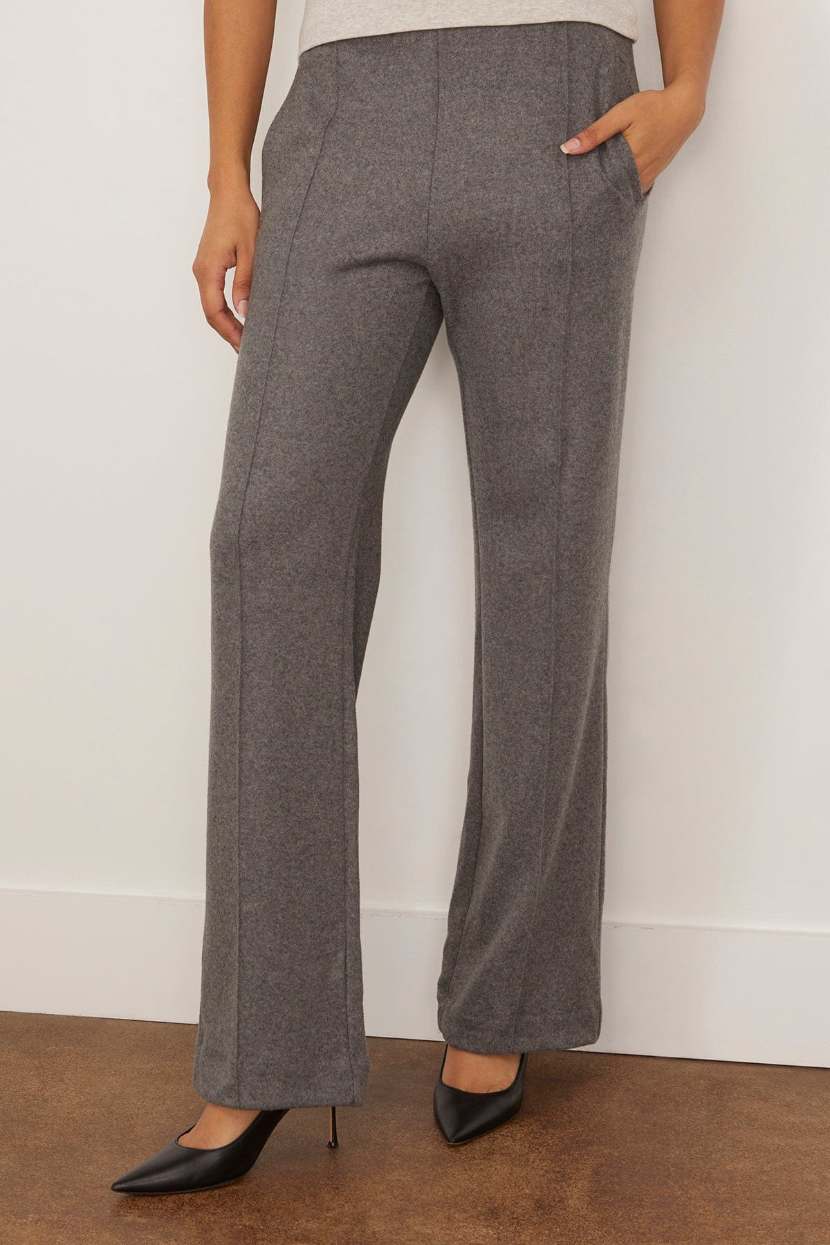 Wool Track Trouser in Grey Melange - 3