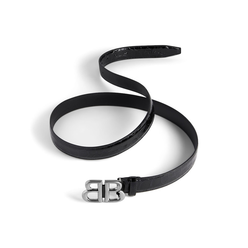 BALENCIAGA Women's Monaco Belt Crocodile Embossed  in Black outlook