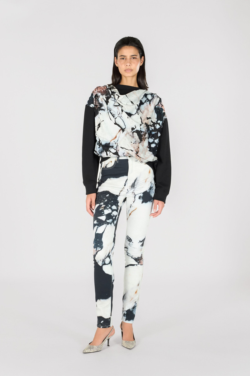 Roberto Cavalli Skinny trousers with Marble print outlook