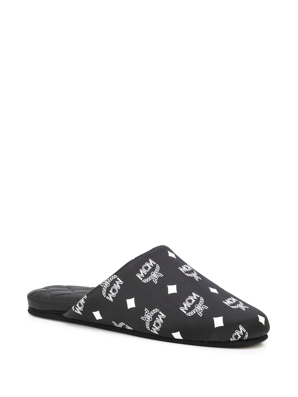 monogram silk satin slippers - 2